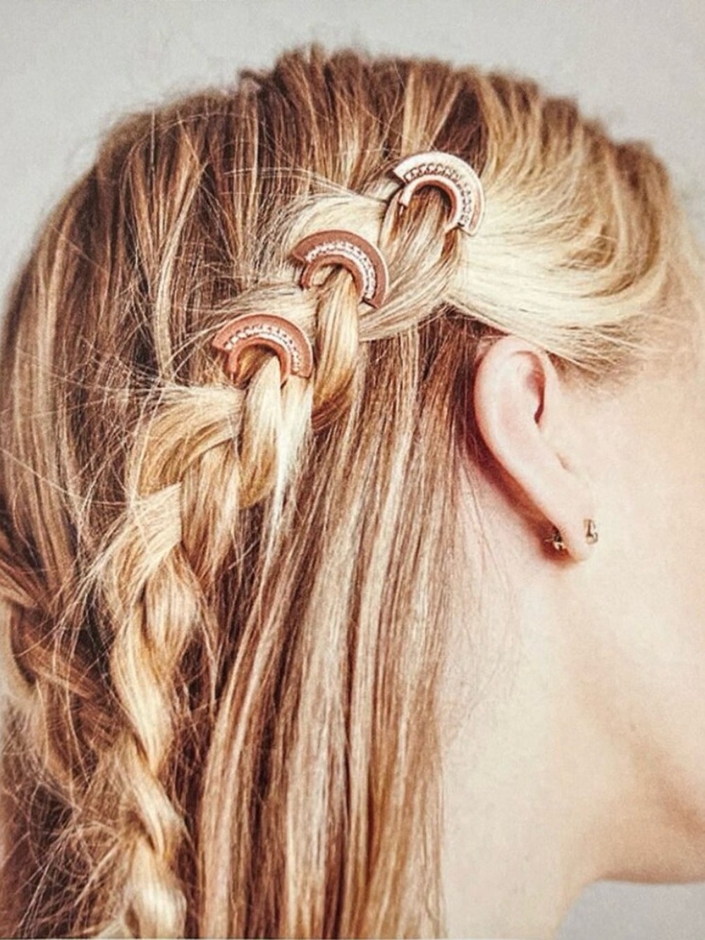 Chloe + Isabel x Jen Atkin Rose Gold Crescent Hair Pins - Set of 3
